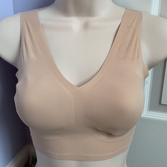 True and Co Laser Cut Flat Edge Removable Pads Seamless Bralette Bra Large - Picture 2 of 11